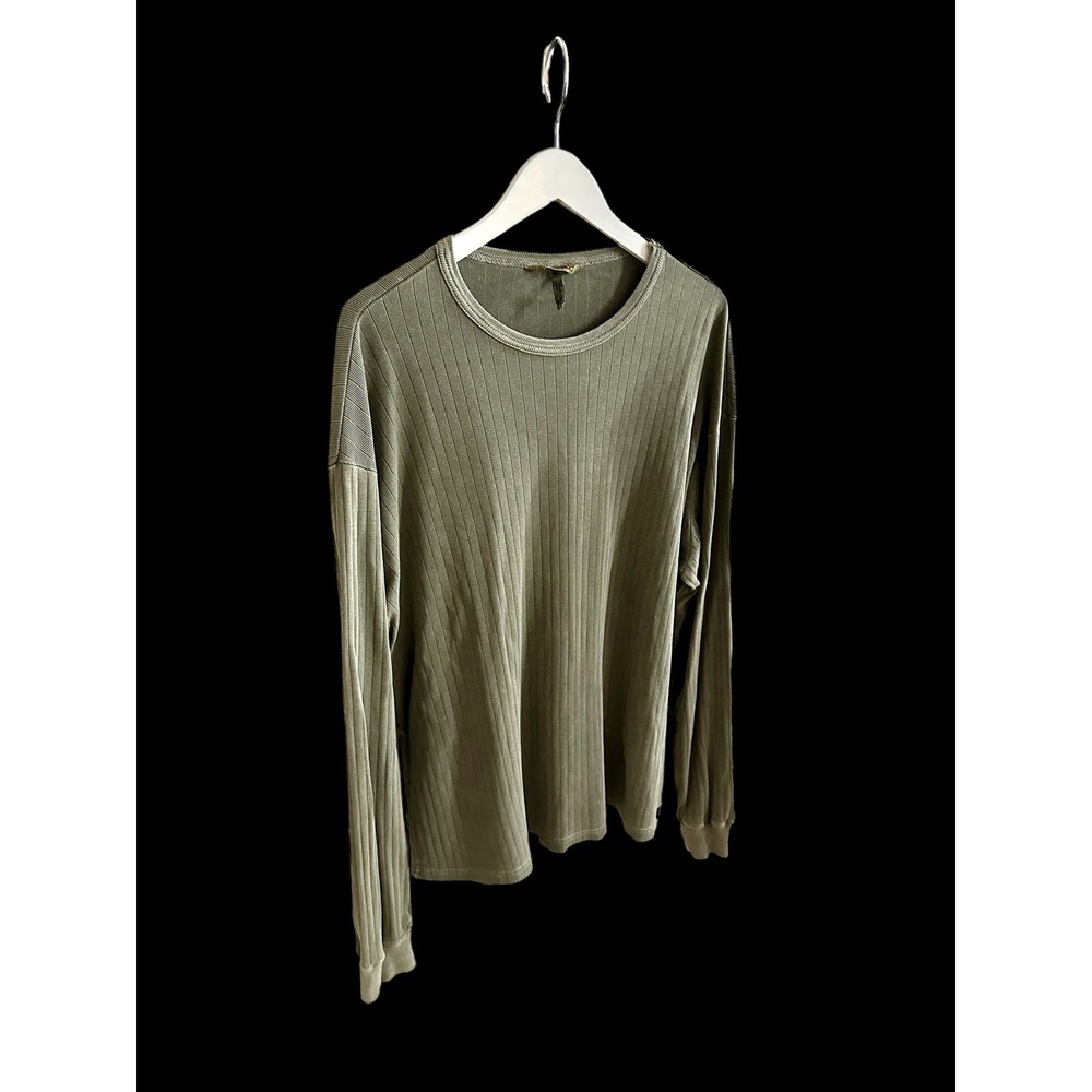 Gramicci Long‎ Sleeve Shirt Sz XL Olive Green Military Faded Made In USA